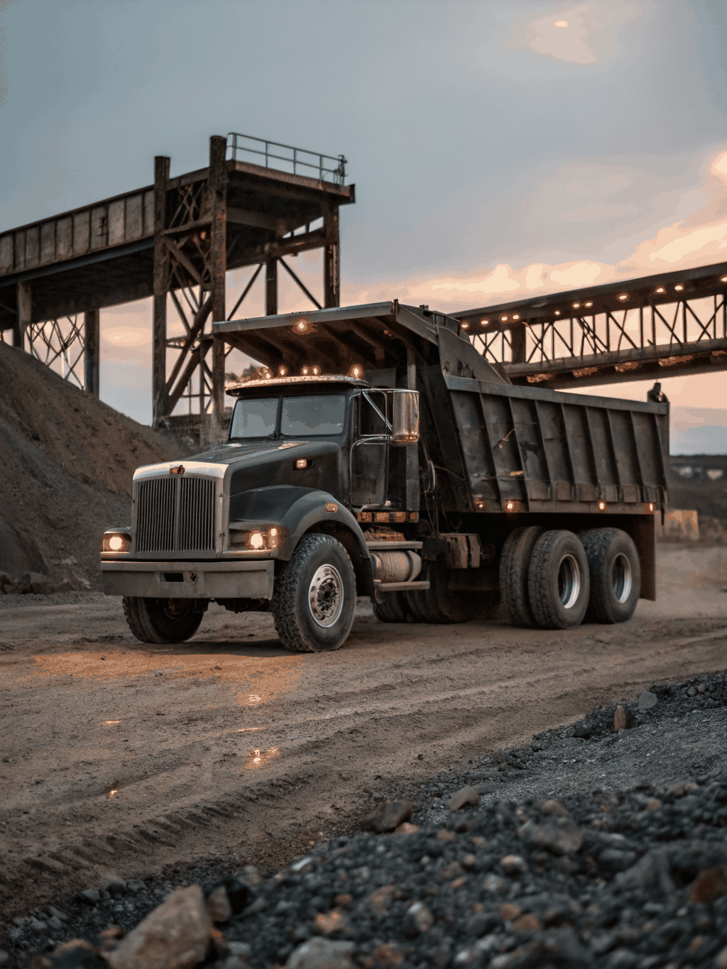 Heavy haul truck transporting industrial machinery